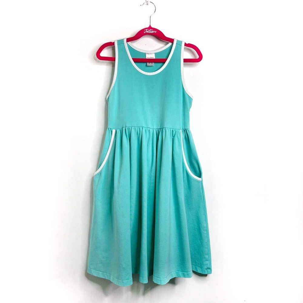 Hanna Andersson Racerback Skater Dress with Pockets Aqua Size 10 Aqua